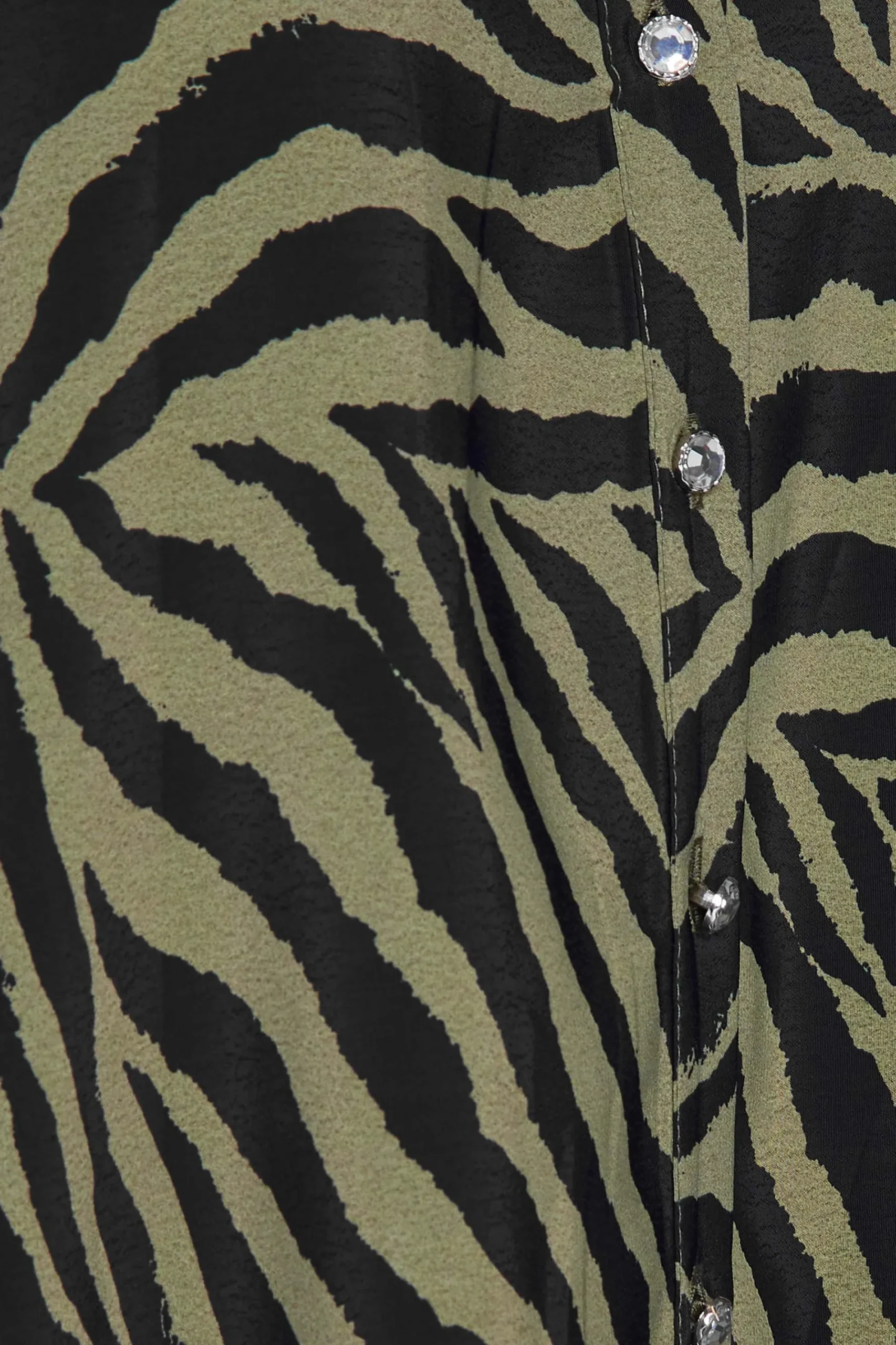 M&Co Womens Khaki Green Zebra Print Shirt>Women Shirts