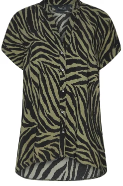 M&Co Womens Khaki Green Zebra Print Shirt><noscript><img width=