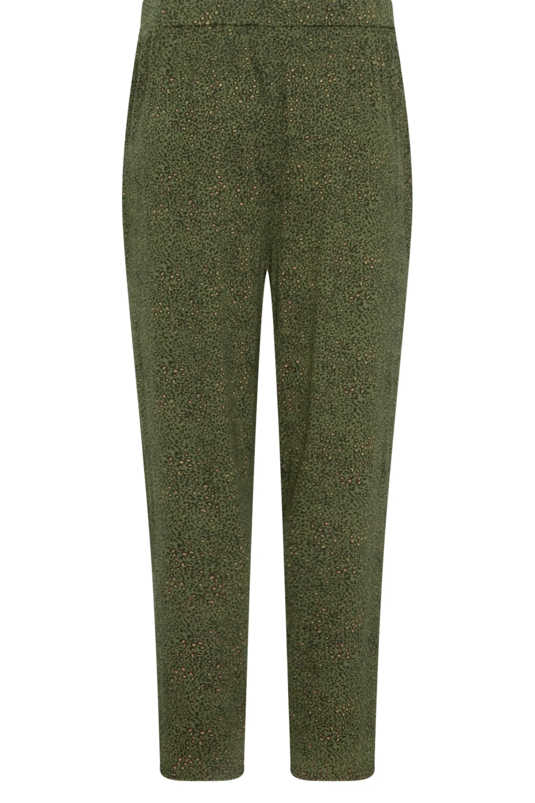 M&Co Womens Khaki Green Animal Print Harem Trousers>Women Trousers
