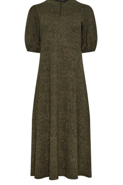 M&Co Womens Khaki Green Animal Markings Keyhole Maxi Dress><noscript><img width=