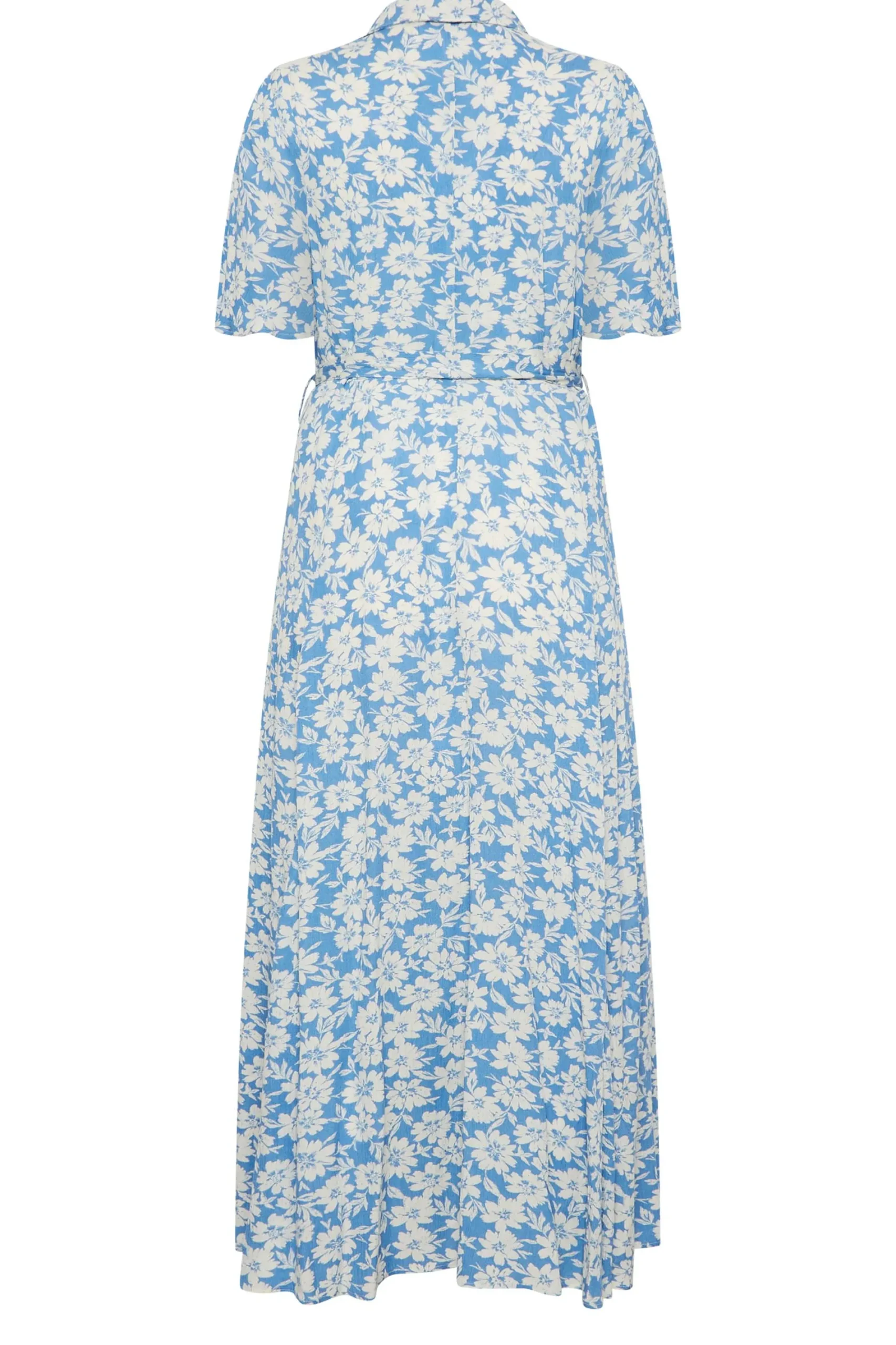M&Co Womens Light Blue Floral Print Maxi Shirt Dress>Women Shirt Dresses