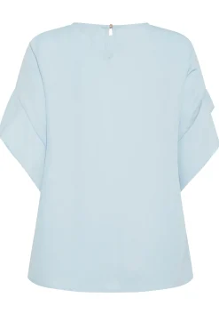 M&Co Womens Light Blue Frill Sleeve Blouse><noscript><img width=