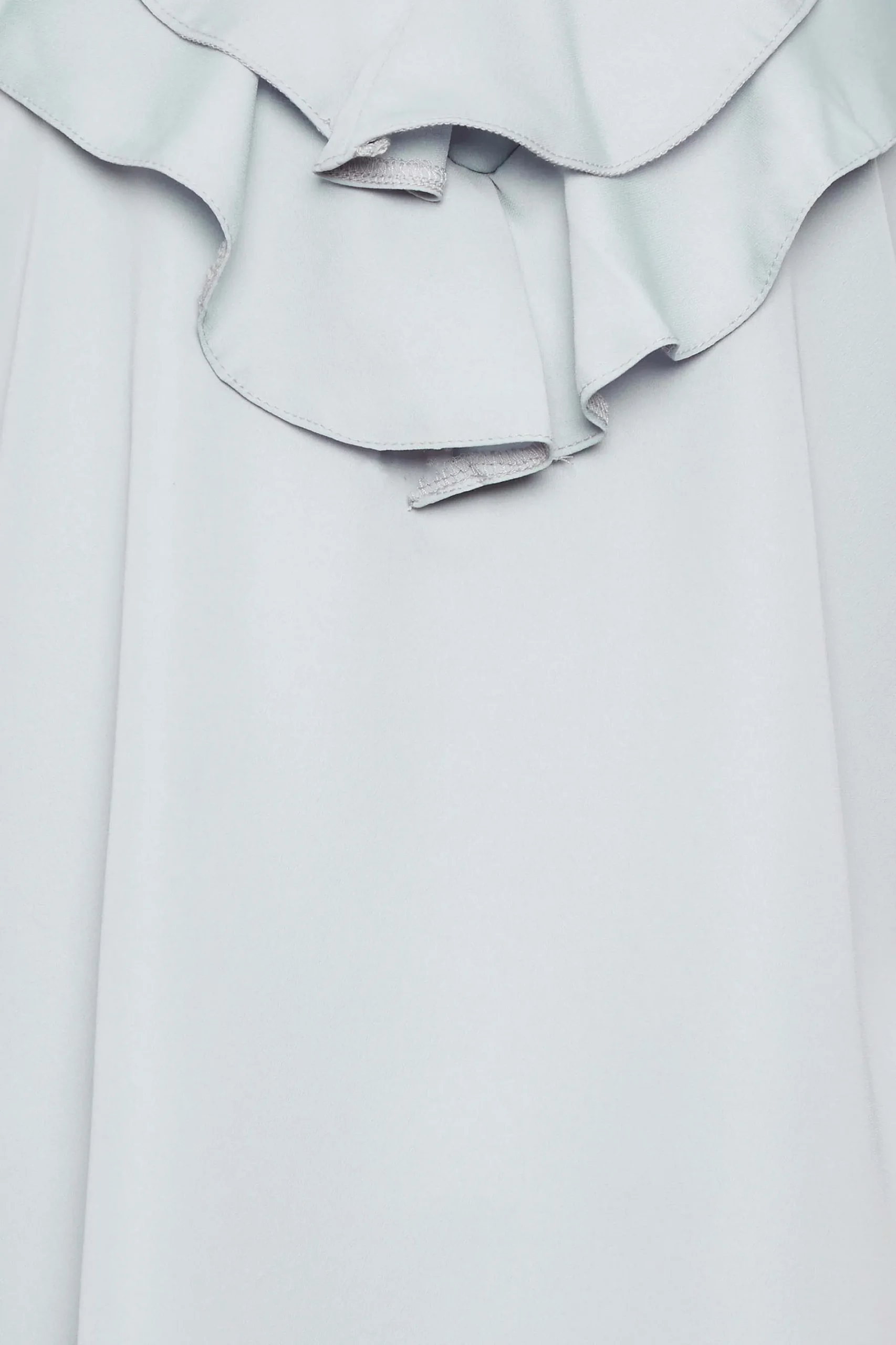 M&Co Womens Light Blue Frill Front Blouse>Women Short Sleeve Tops