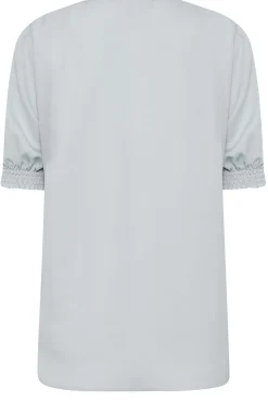 M&Co Womens Light Blue Frill Front Blouse><noscript><img width=