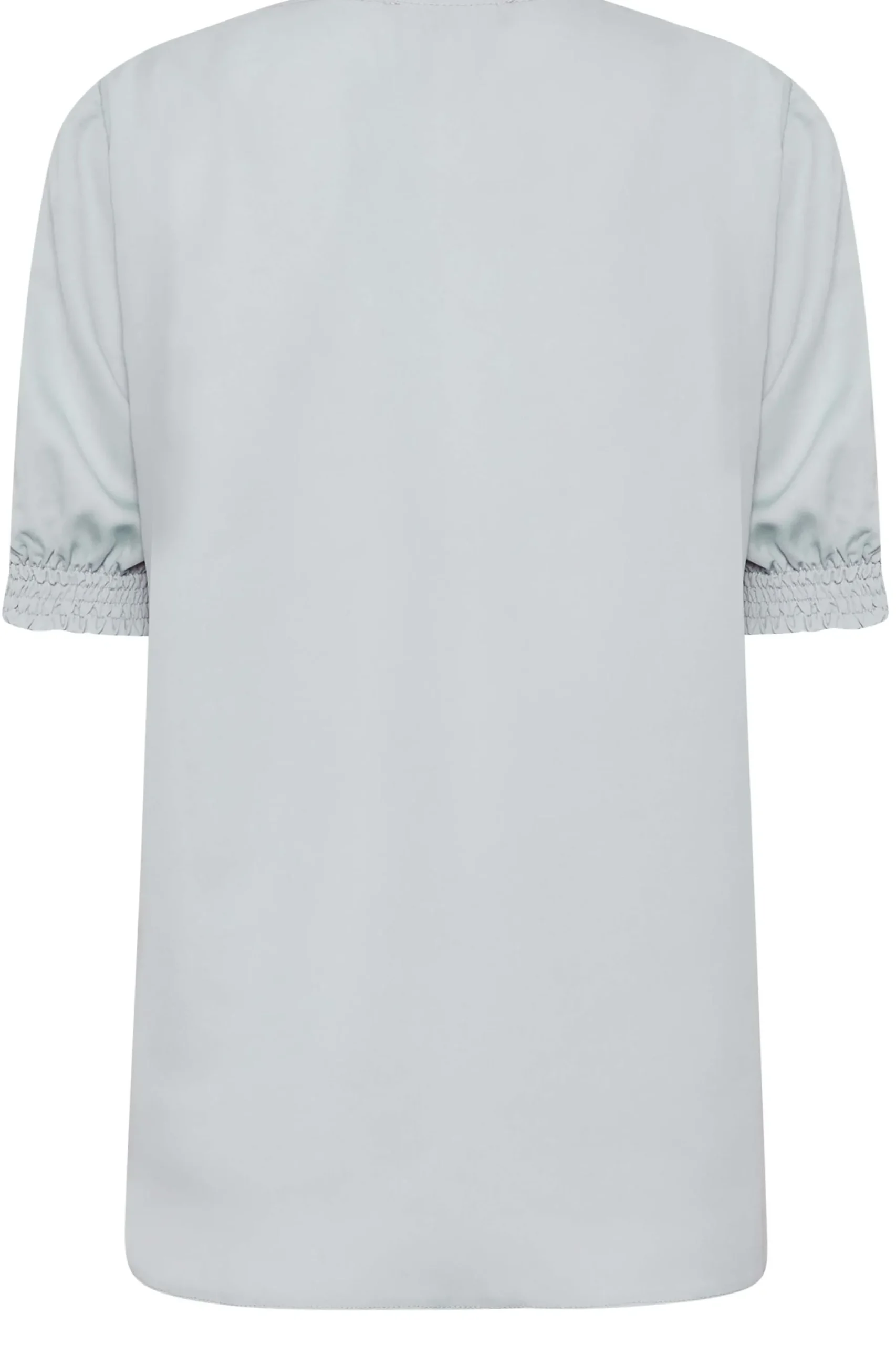 M&Co Womens Light Blue Frill Front Blouse>Women Short Sleeve Tops
