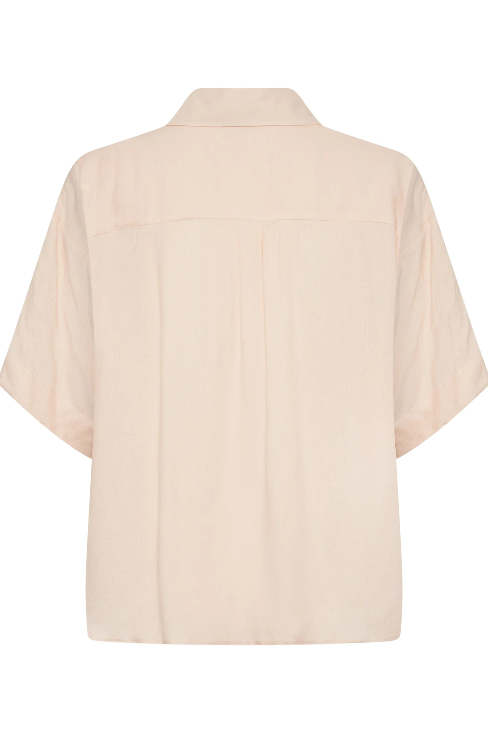 M&Co Womens Light Pink V-Neck Collared Shirt>Women Short Sleeve Tops
