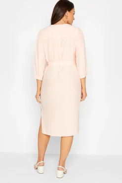 M&Co Womens Light Pink Tie Waist Tunic Dress><noscript><img width=