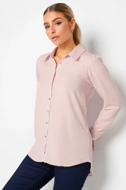 M&Co Womens Light Pink Tie Back Tunic Shirt>Women Shirts