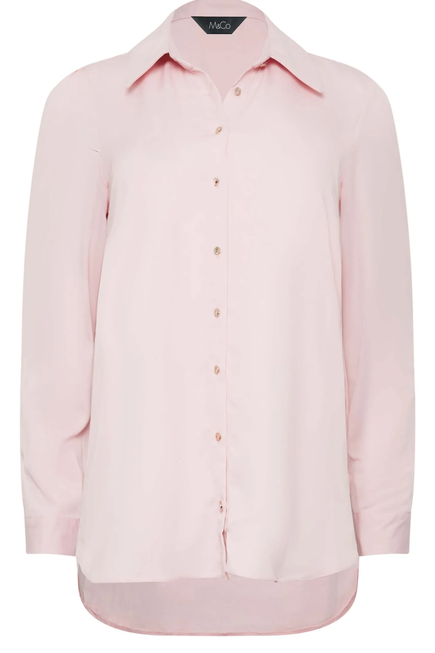M&Co Womens Light Pink Tie Back Tunic Shirt>Women Shirts
