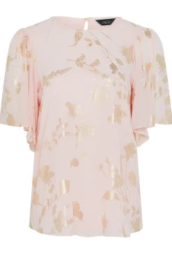 M&Co Womens Light Pink Floral Shimmer Blouse><noscript><img width=