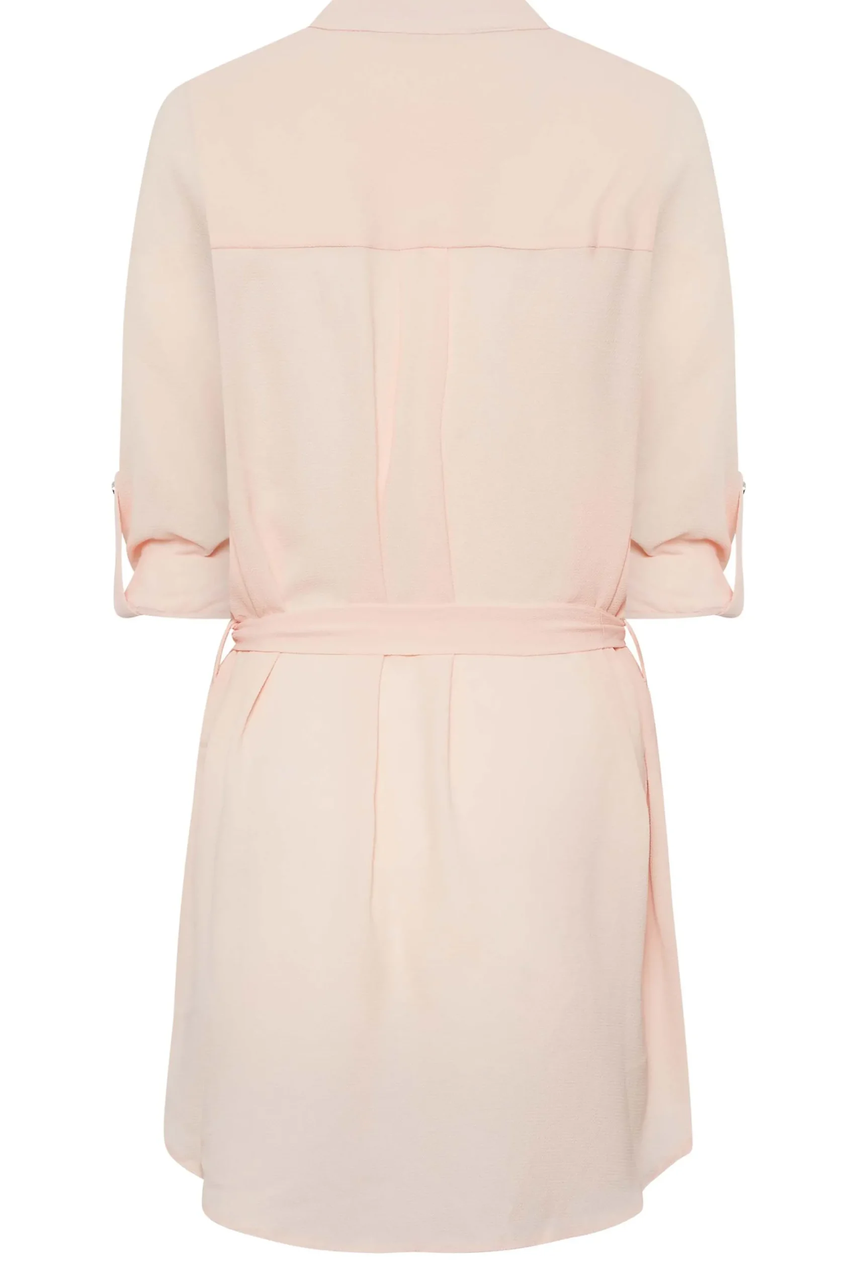 M&Co Womens Light Pink Tie Waist Tunic Shirt>Women Shirts