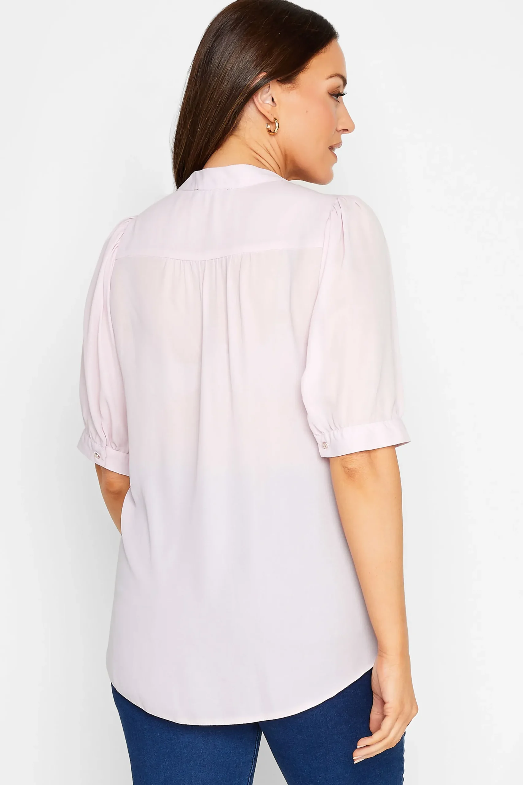 M&Co Womens Lilac Purple Button Through Shirt>Women Short Sleeve Tops