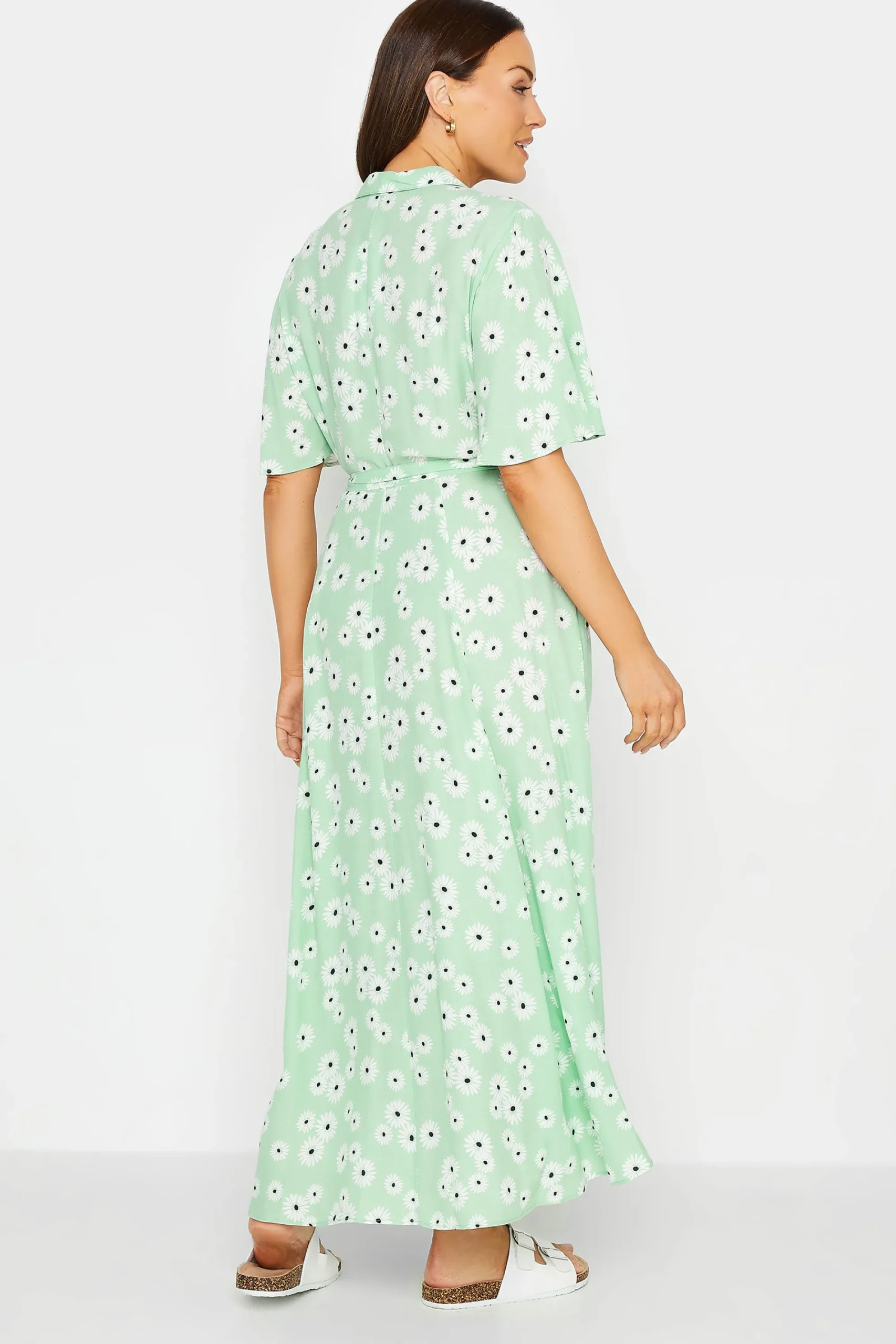 M&Co Womens Mint Green Daisy Print Maxi Shirt Dress>Women Shirt Dresses