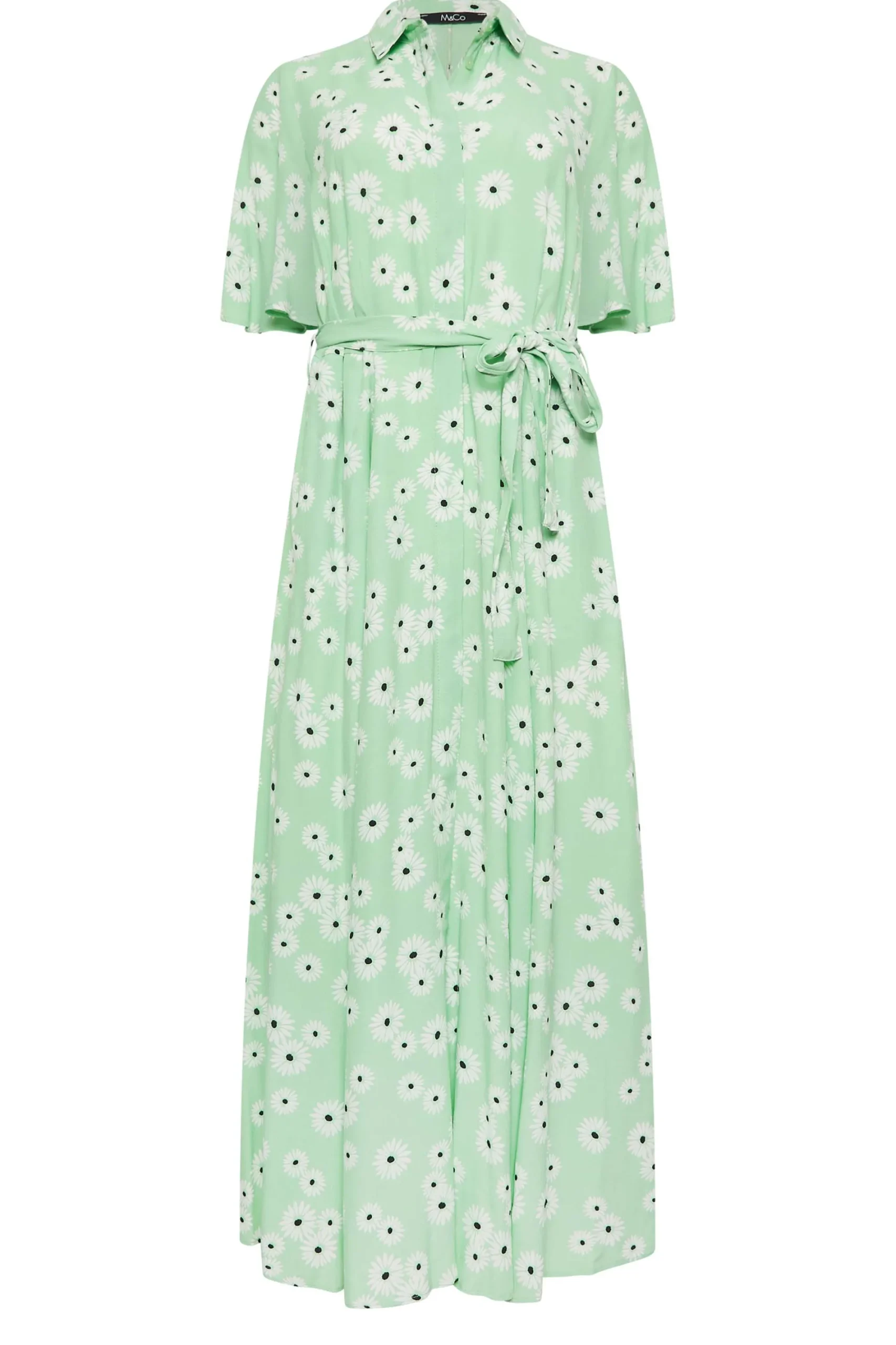 M&Co Womens Mint Green Daisy Print Maxi Shirt Dress>Women Shirt Dresses
