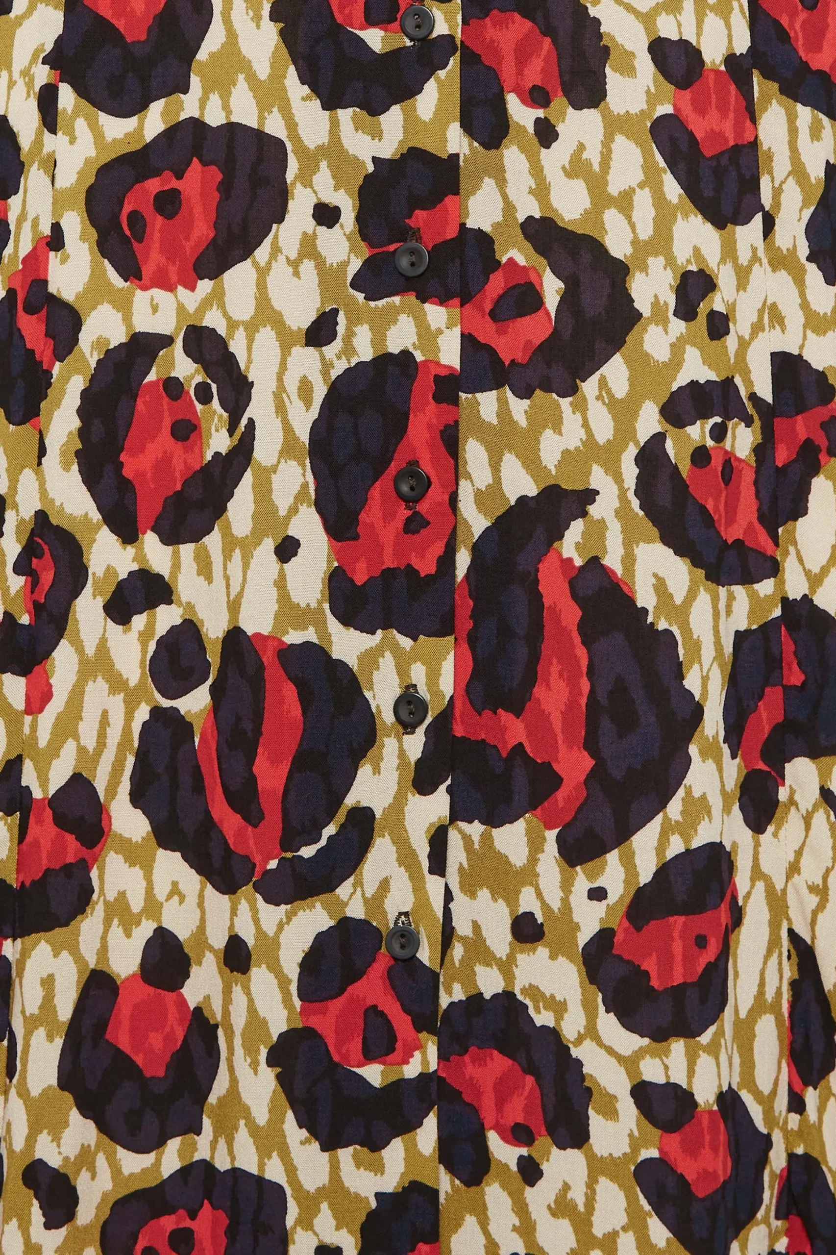 M&Co Womens Natural Brown & Red Animal Print Midi Button Through Tea Dress>Women Midi Dresses