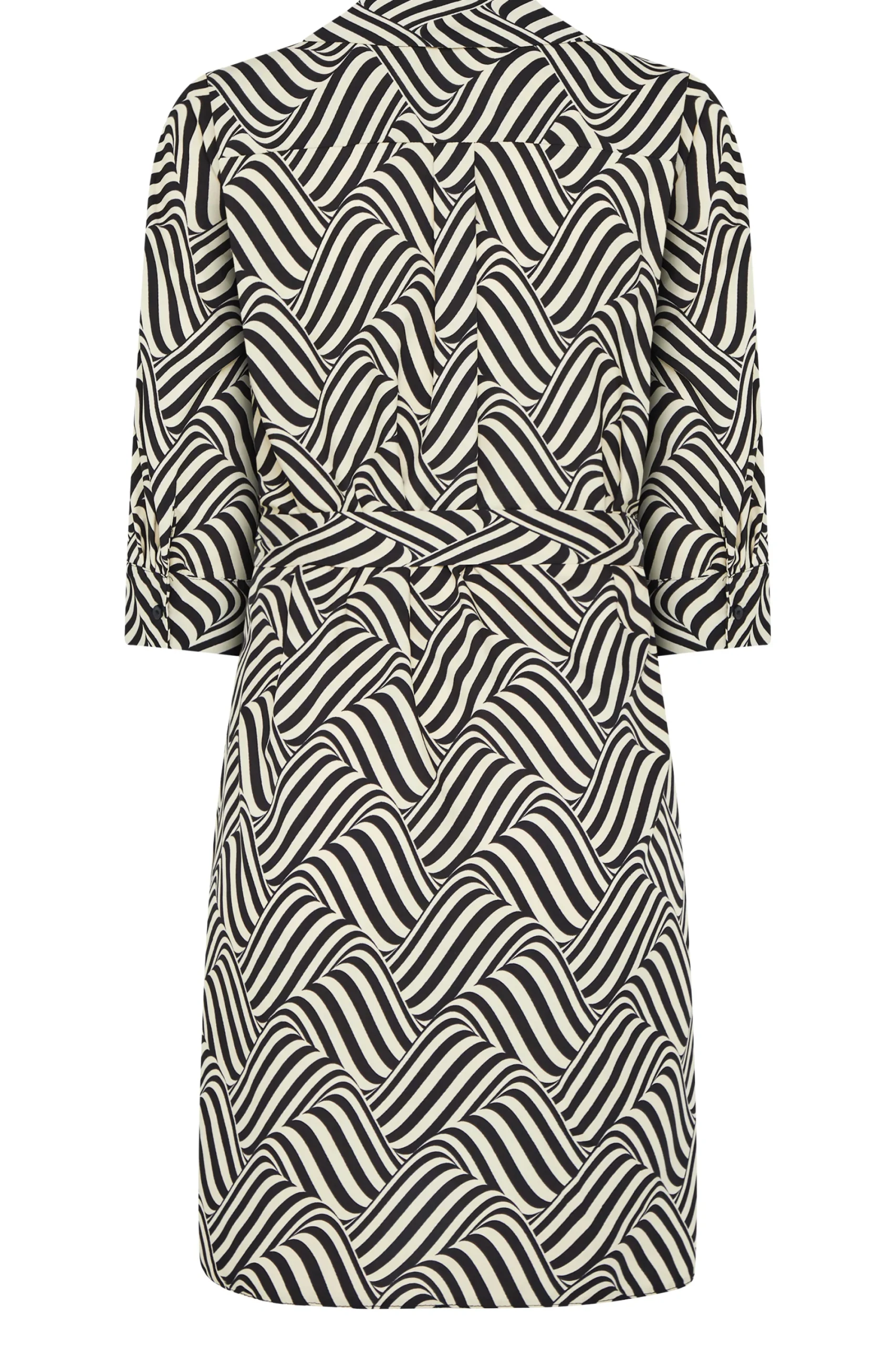 M&Co Womens Natural Brown Geometric Print Shirt Dress>Women Shirt Dresses