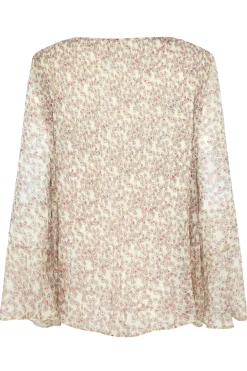 M&Co Womens Natural Brown Skull Print Pleated Blouse><noscript><img width=