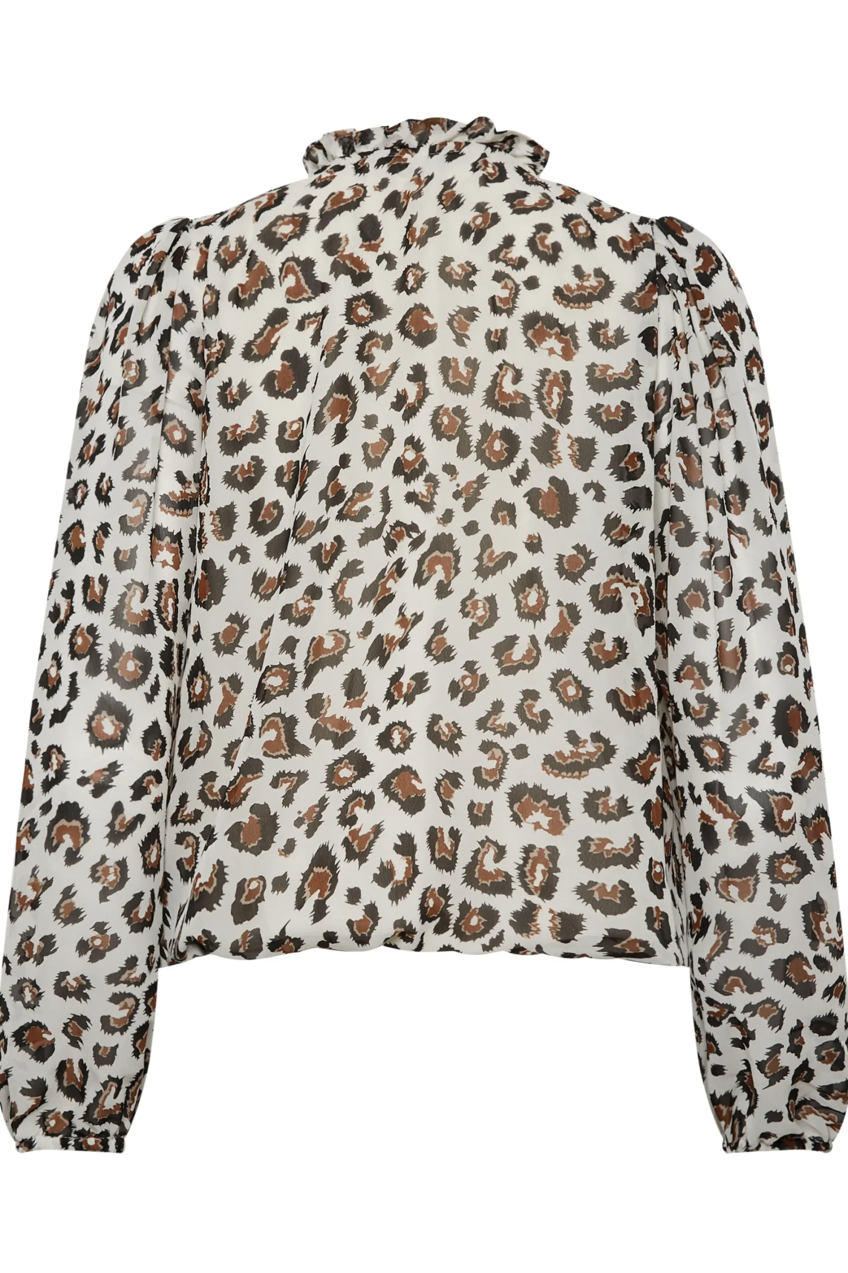 M&Co Womens Natural Brown Animal Print Tie Neck Blouse>Women Blouses