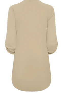 M&Co Womens Natural Brown Long Sleeve Button Blouse><noscript><img width=