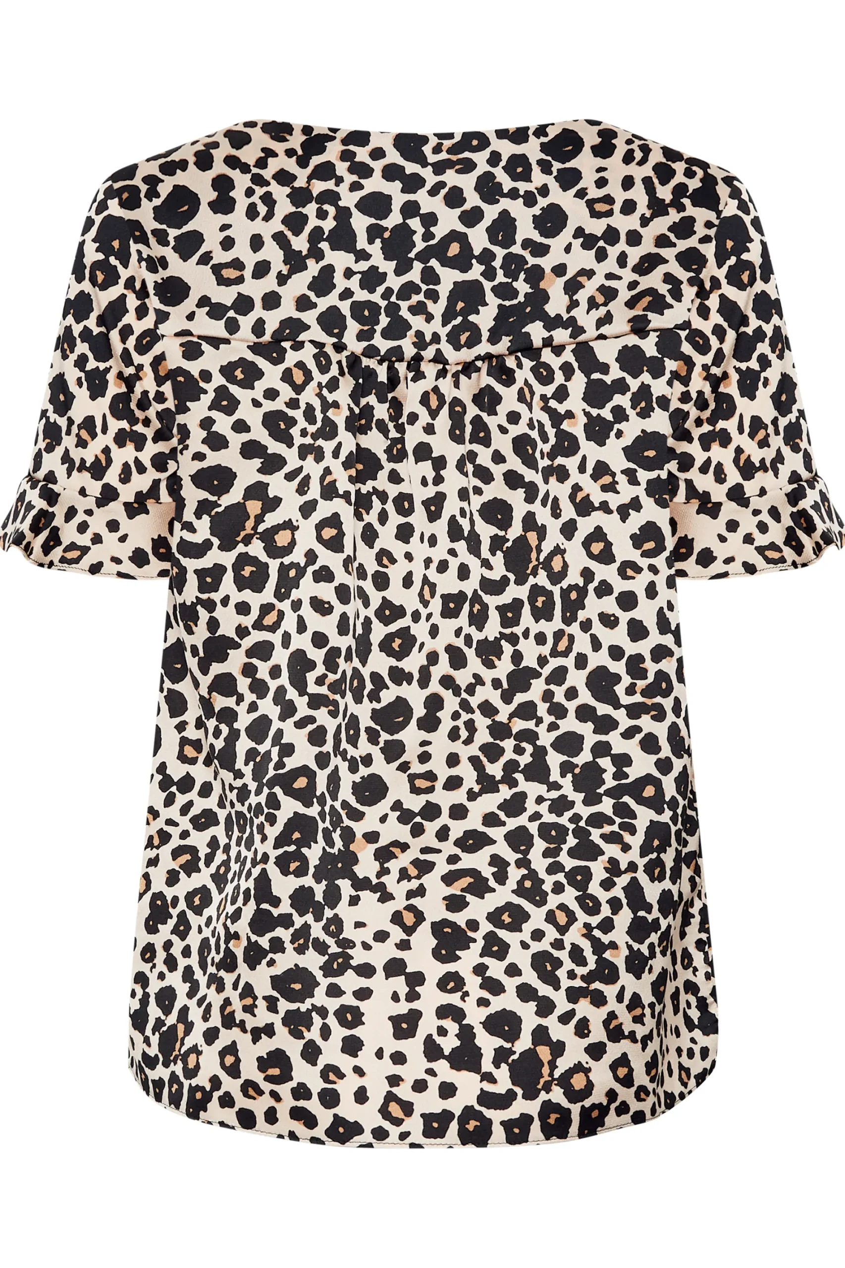 M&Co Womens Natural Leopard Frill Sleeve Blouse>Women Short Sleeve Tops