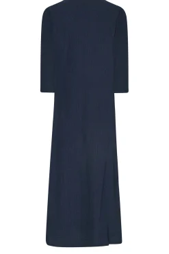 M&Co Womens Navy Blue Textured Button Through Dress><noscript><img width=