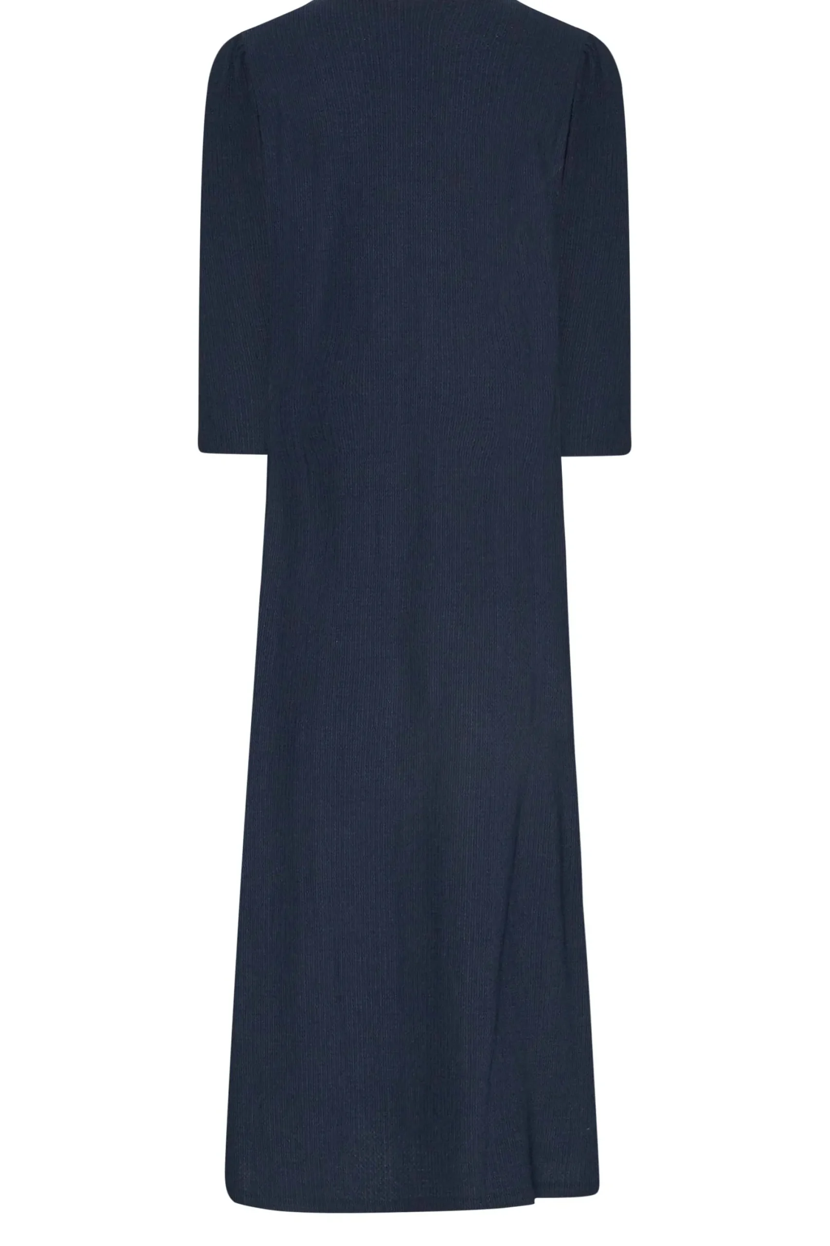 M&Co Womens Navy Blue Textured Button Through Dress>Women Midi Dresses