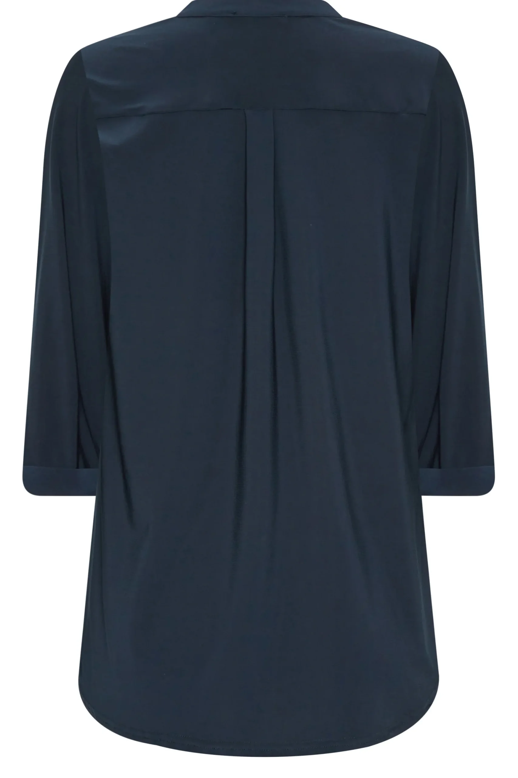 M&Co Womens Navy Blue Half Placket Shirt>Women Shirts
