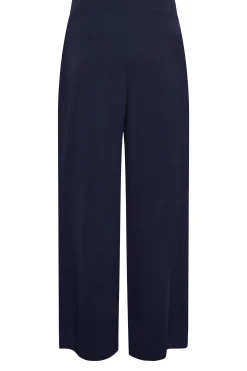M&Co Womens Navy Blue Stretch Scuba Wide Leg Trousers><noscript><img width=