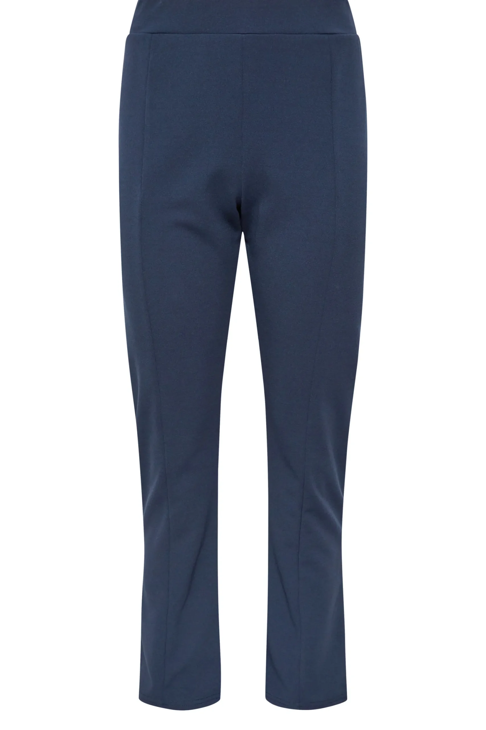 M&Co Womens Navy Blue Stretch Tapered Trousers>Women Trousers