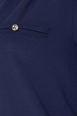 M&Co Womens Navy Blue Tab Sleeve Blouse><noscript><img width=