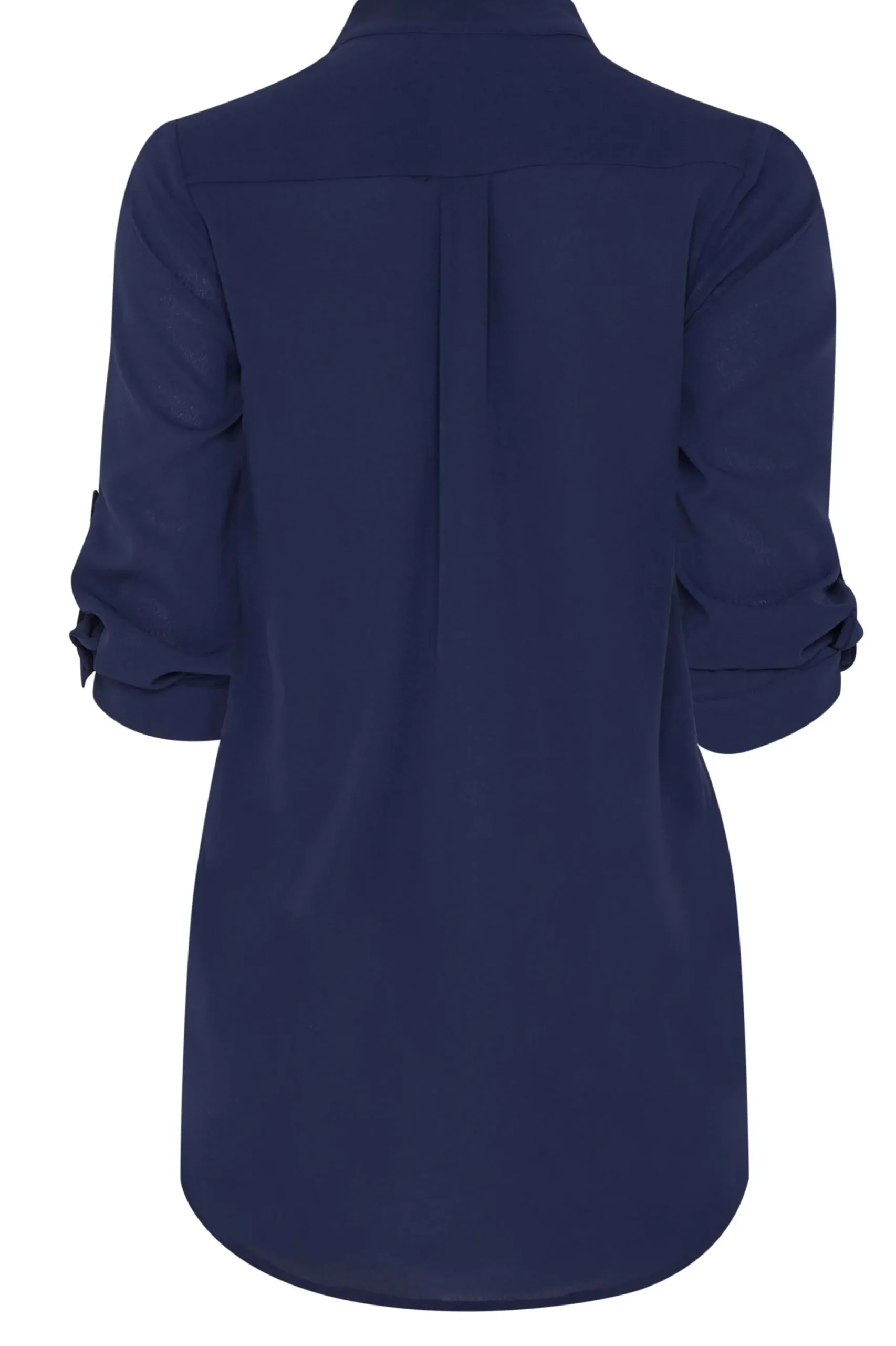 M&Co Womens Navy Blue Tab Sleeve Blouse>Women Shirts