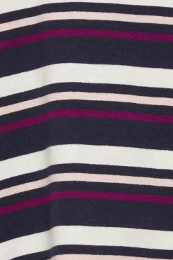 M&Co Womens Navy Blue Stripe Long Sleeve Cotton T-Shirt><noscript><img width=
