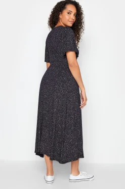 M&Co Womens Navy Blue Polka Dot Maxi Dress><noscript><img width=
