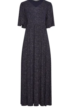 M&Co Womens Navy Blue Polka Dot Maxi Dress><noscript><img width=
