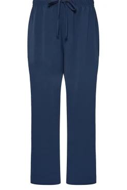M&Co Womens Navy Blue Crepe Wide Leg Trousers><noscript><img width=