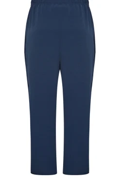M&Co Womens Navy Blue Crepe Wide Leg Trousers><noscript><img width=