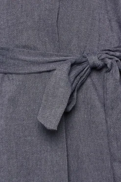 M&Co Womens Navy Blue Tie Waist Midi Tunic Dress><noscript><img width=