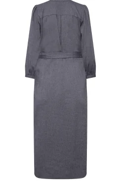 M&Co Womens Navy Blue Tie Waist Midi Tunic Dress><noscript><img width=