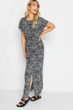 M&Co Womens Navy Ditsy Frill Sleeve Maxi Dress>Women Maxi Dresses