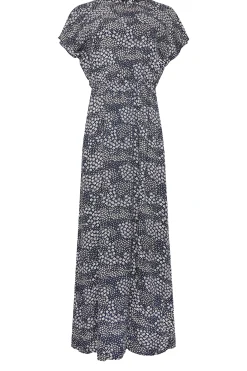 M&Co Womens Navy Ditsy Frill Sleeve Maxi Dress><noscript><img width=