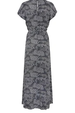 M&Co Womens Navy Ditsy Frill Sleeve Maxi Dress><noscript><img width=