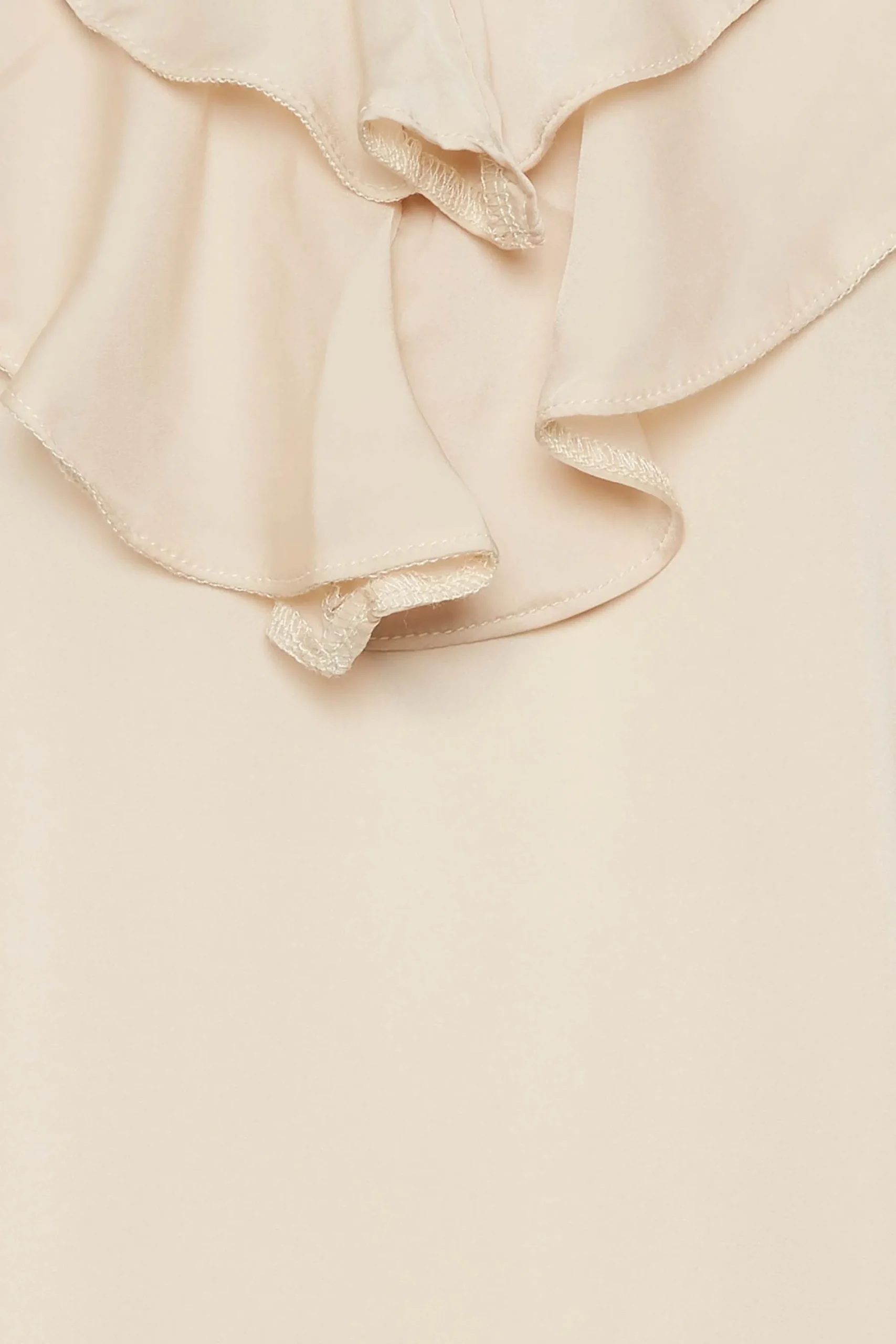 M&Co Womens Nude Frill Front Blouse>Women Short Sleeve Tops