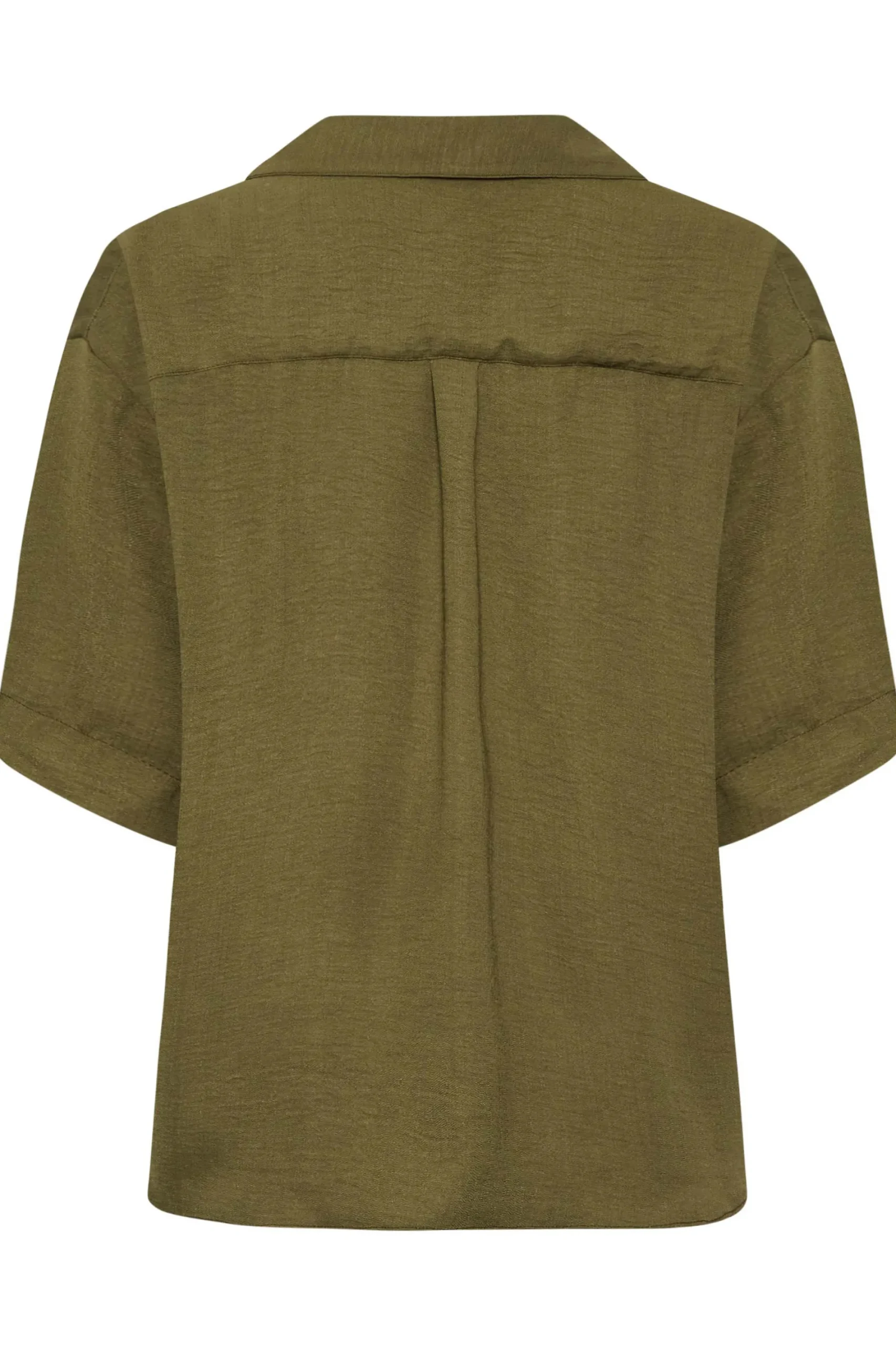 M&Co Womens Olive Green V-Neck Wrap Blouse>Women Short Sleeve Tops