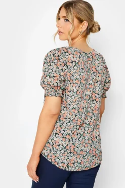 M&Co Womens Orange Daisy Print Blouse><noscript><img width=