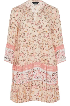 M&Co Womens Orange Floral Print Tiered Swing Dress><noscript><img width=