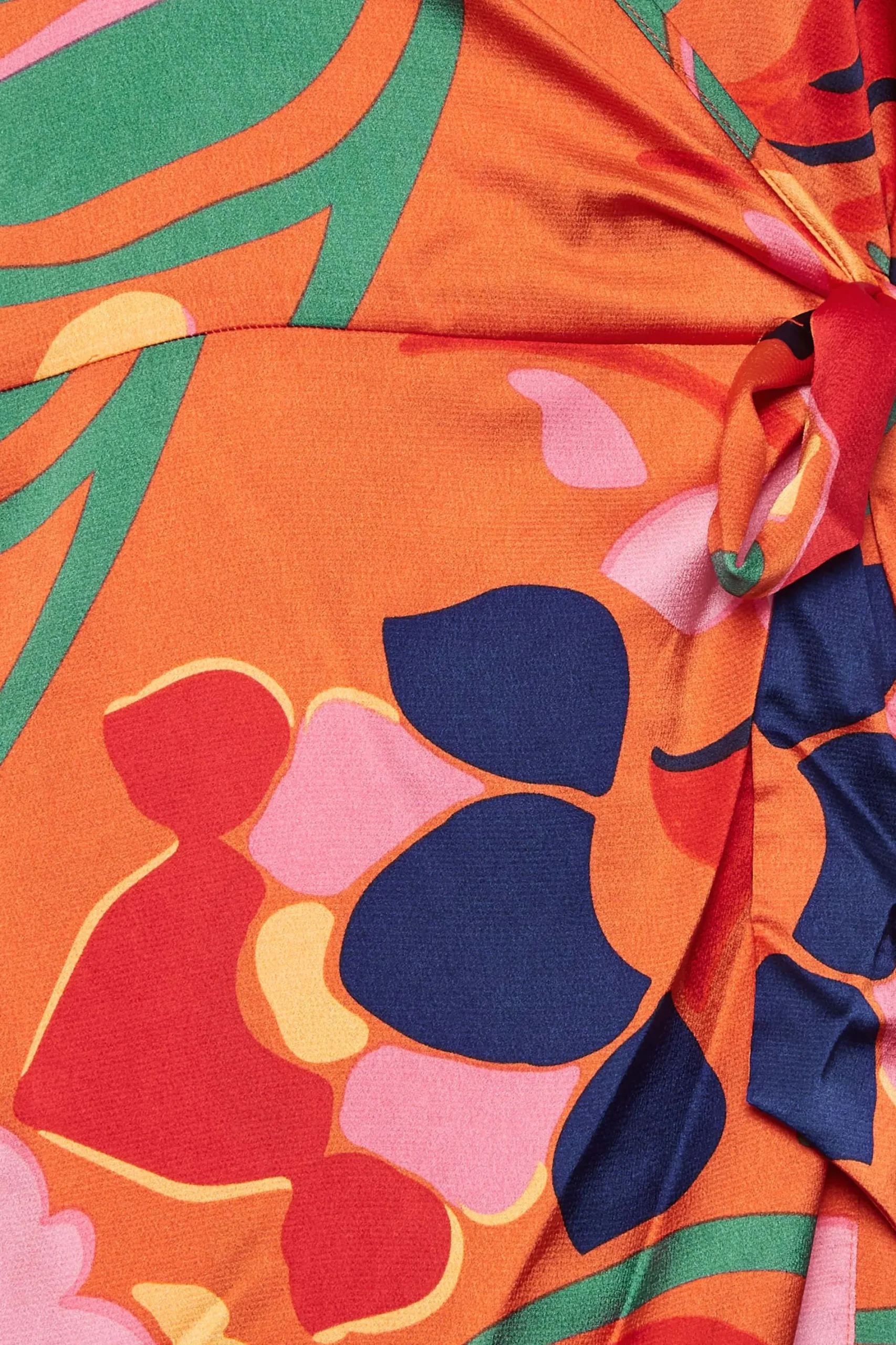M&Co Womens Orange Floral Print Wrap Dress>Women Wedding Guest Dresses
