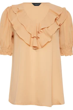 M&Co Womens Orange Frill Front Blouse><noscript><img width=