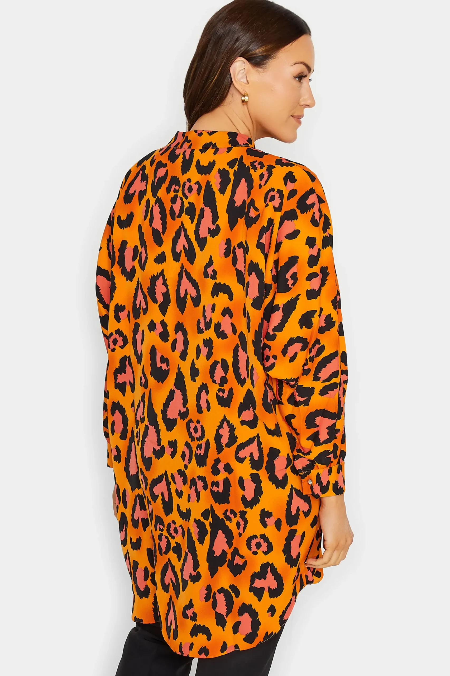 M&Co Womens Orange Leopard Print Blouse>Women Shirts