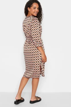 M&Co Womens Orange Satin Geometric Print Tunic Dress><noscript><img width=