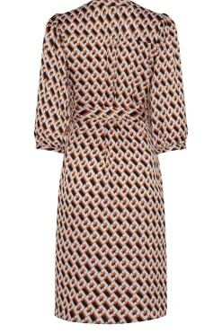 M&Co Womens Orange Satin Geometric Print Tunic Dress><noscript><img width=